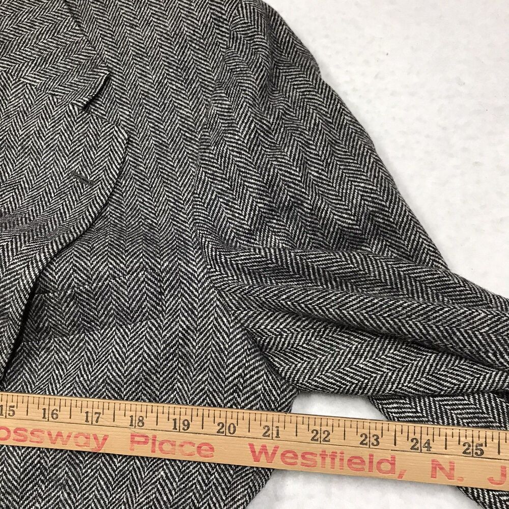 RALPH LAUREN Polo University Club Tweed Blazer Men 42L Gray Herringbone USA - Picture 9 of 16
